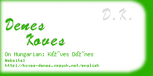 denes koves business card